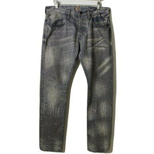 PRPS DEMON JAPAN 34x32 Distressed GREY Wash Jeans SAMPLE
